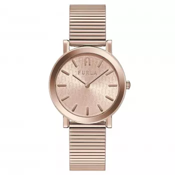 Furla Arco Women's Quartz Watch 38mm Rose Gold Stainless Steel Pink Leather