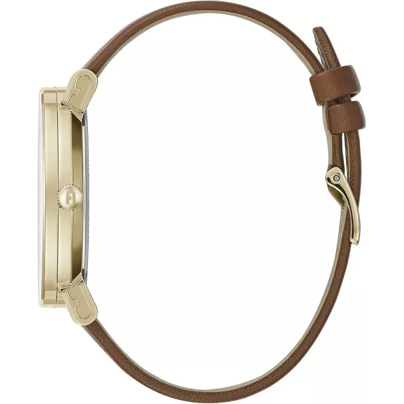 FURLA Giada moteriškas kvarcinis laikrodis WW00003002L2 38mm sidabrinis ciferblatas mėlynas odinis dirželis