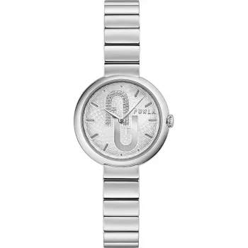 FURLA Logo moteriškas laikrodis WW00005011L1 32mm rožinio aukso spalvos nerūdijančio plieno korpusas, rožinis odinis dirželis, kvarcinis analoginis