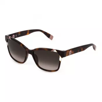 FURLA SFU470-5401AY Moteriški akiniai nuo saulės - Juodas acetatinis rėmelis, pilki gradientiniai lęšiai, 54 mm