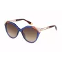 FURLA SFU683-5506NA Moteriški drugelio/katės akies formos akiniai nuo saulės Havana vėžlio kiauto spalvos acetato rėmeliu, rudi gradientiniai lęšiai, 55 mm