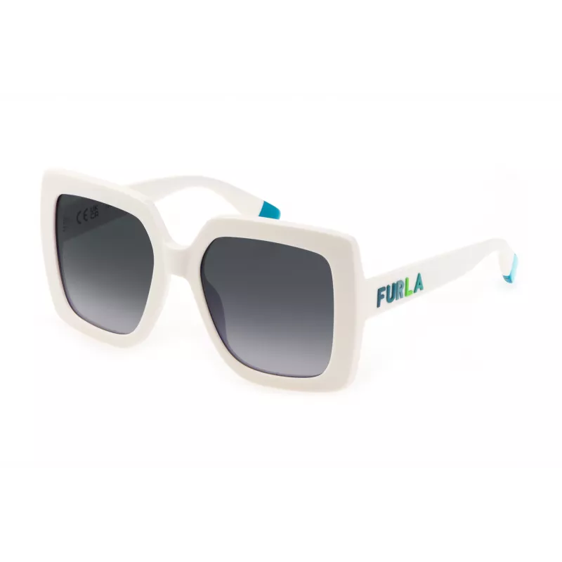 FURLA SFU685-5403GF Moteriški drugelio formos akiniai nuo saulės - Gradientiniai rudi acetatiniai rėmeliai - 54/19/135 mm