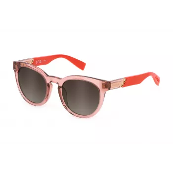 FURLA SFU687-510D48 Moteriški akiniai nuo saulės - Rudi Havana acetato rėmeliai, gradientiniai rudi lęšiai, 51 mm