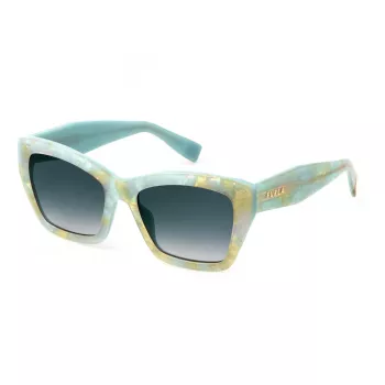 FURLA SFU778-5509E6 Moteriški akiniai nuo saulės - Rudi acetatiniai rėmeliai su rudais gradientiniais lęšiais - 55/18/140 mm