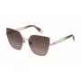 FURLA moteriški katės akies akiniai nuo saulės SFU690-580SHP Havana rudos spalvos acetatinis rėmelis, rudi gradientiniai lęšiai 58/17/135 mm