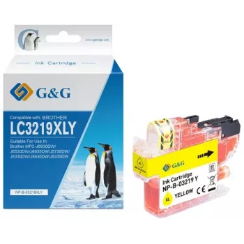 G&G suderinama Brother LC-3219Y geltona didelės talpos rašalo kasetė (13990)