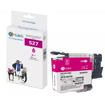 G&G suderinama purpurinė rašalo kasetė Brother LC527M (900 puslapių) 22059