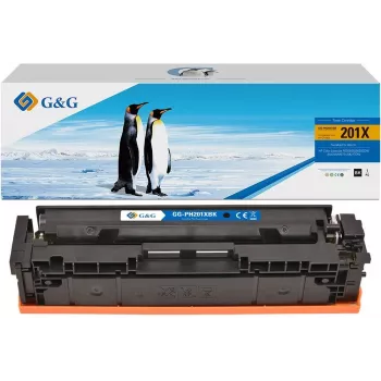 G&G suderinama tonerio kasetė, skirta HP 201X CF400X (didelės išeigos, juoda, 2800 puslapių)