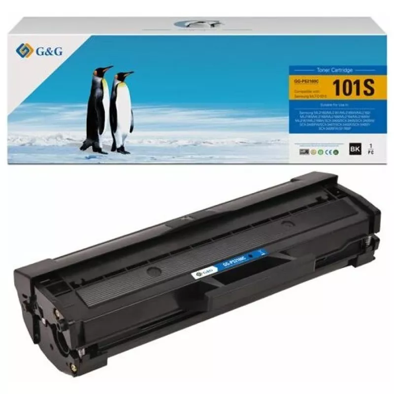 G&G suderinama tonerio kasetė, skirta Samsung MLT-D101S/HP SU696A (14181) - juoda, 1 500 puslapių
