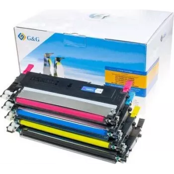 G&G suderinamas tonerio rinkinys, skirtas Samsung CLT-P4092C - juodas, žydras, purpurinis, geltonas (4 vnt.) 15003