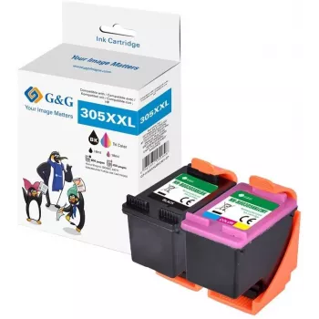 G&G GP-H305XXLBKCMY-2P Suderinama HP 305XL Didelės išeigos rašalo kasetė 2 vnt. (Juoda & Trijų spalvų)