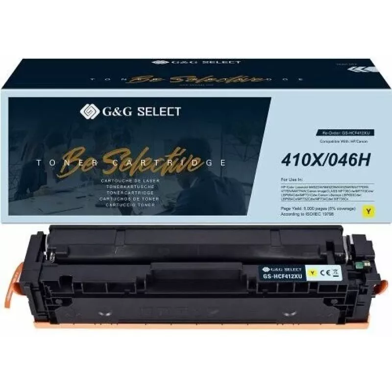 G&G GS-HCF412XU Suderinama Tonerio Kasetė Geltona (HP 412X / CF412X) - 9 000 puslapių