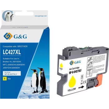 G&G rašalo kasetė, suderinama su Brother 427XL LC-427XLY geltona