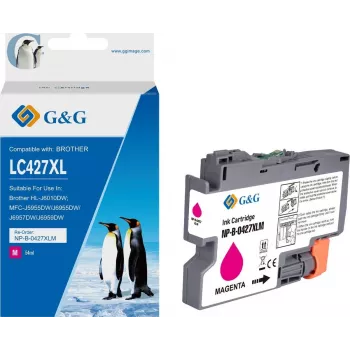 G&G rašalo kasetė, suderinama su Brother 427XL LC-427XLM, purpurinė
