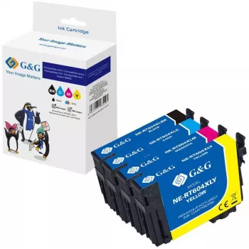G&G Multipack rašalo kasetės, suderinamos su Epson 604XL (4 x XL, juoda/cyan/magenta/geltona, 20547)