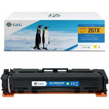 G&G NT-PH2212XY Suderinama Tonerio Kasetė Geltona Didelės Išeigos, skirta HP 207X / W2212X