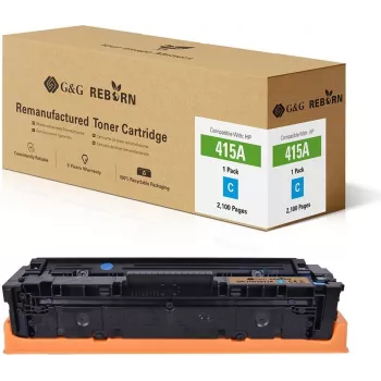 G&G Reborn Perdirbtas Tonerio Kasetė Cyan HP 415A (W2031A) 2100 Puslapių