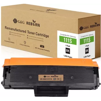 G&G Reborn Perdirbtas Tonerio Kasetė, skirta Samsung MLT-D111S / SU810A - Juoda (1 000 puslapių) - 21324