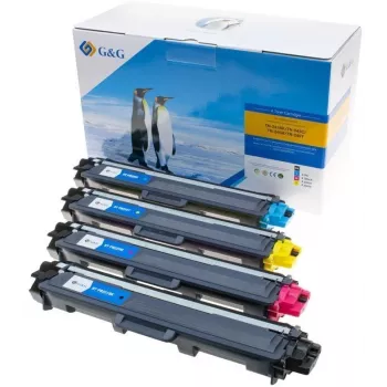 G&G Toner 4-Pack, skirtas Brother TN241/TN242/TN245/TN246, juoda, žydra, rausvai violetinė, geltona