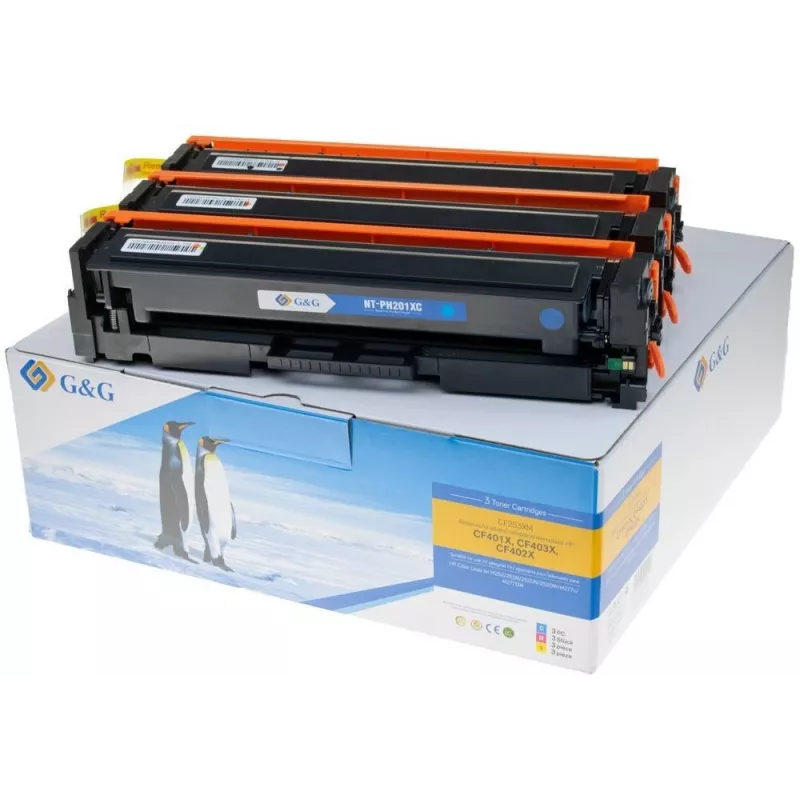 G&G Toner Multipack Color Compatible HP 201X/CF253XM Cyan, Magenta, Yellow