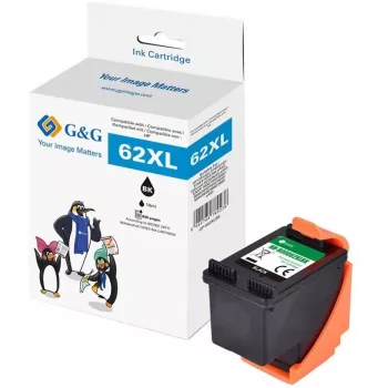 G&G XL didelio našumo suderinama rašalo kasetė HP 62XL (C2P05AN) juoda (18835)
