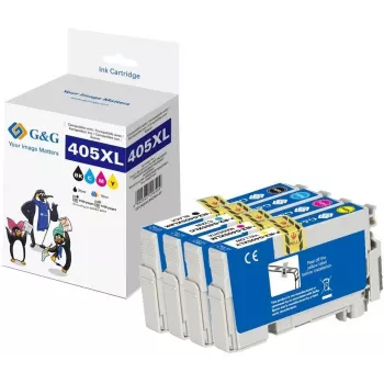 G&G XL rašalo kasetės 4 vnt. komplektas, skirta Epson 405XL MP BK/C/M/Y (18594)