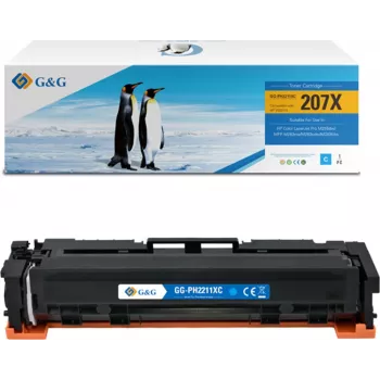 G&G XL Toner, suderinamas su HP 207X / W2211X (su lustu) (19462) - Cyan