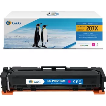 G&G XL Toner, suderinamas su HP 207X / W2213X (su lustu), rausvai raudonas