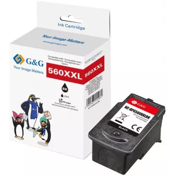 G&G XXL rašalo kasetė, suderinama su Canon PG-560XL (juoda, didelės išeigos)