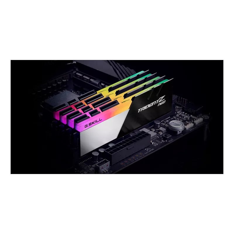 G.Skill Trident Z Neo 128GB (4x32GB) DDR4 3600MHz CL18 stalinio kompiuterio atminties rinkinys - juodas/sidabrinis RGB