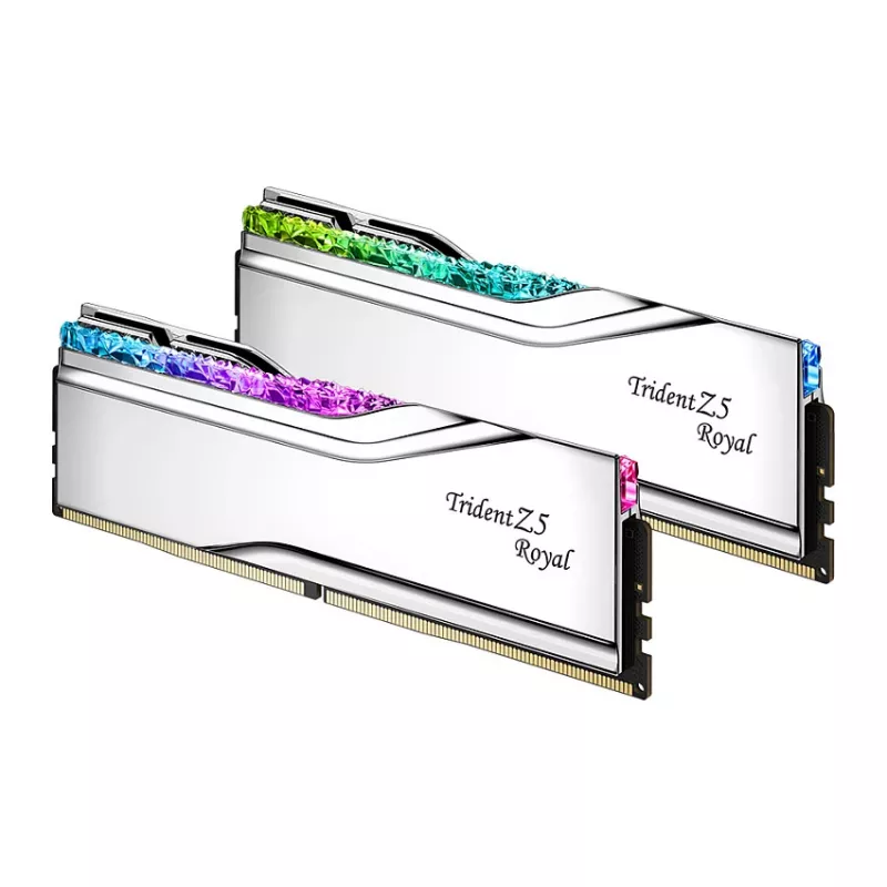 G.Skill Trident Z5 Royal RGB 48GB (2x24GB) DDR5-8400 CL40 stalinio kompiuterio atminties rinkinys - poliruotas sidabras