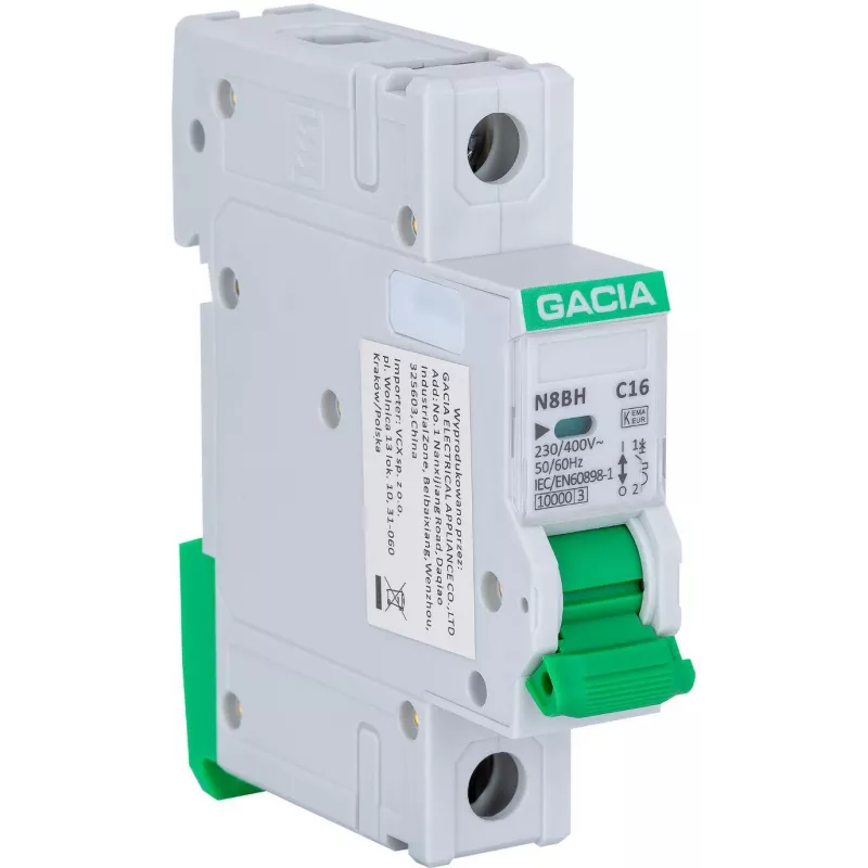 GACIA N8BH 10kA C 1P 16A miniatiūrinis automatinis jungiklis