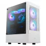 GAMDIAS Talos E3 MESH žaidimų vidutinio dydžio korpusas, baltas, grūdintas stiklas, 4x120mm ARGB ventiliatoriai, ATX/Micro-ATX/Mini-ITX, tinklinis priekinis skydelis
