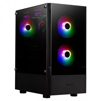 GAMDIAS Talos E3 RGB vidutinio bokšto ATX korpusas su grūdinto stiklo paneliu (juodas)