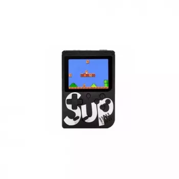 „GameBox R1“ nešiojama 8 bitų retro žaidimų konsolė su 400 žaidimų, 3 colių LCD, RCA kabeliu, juoda