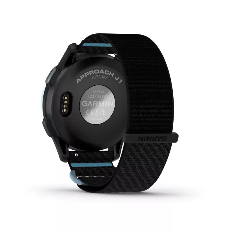 Garmin Approach J1 Cloud Blue Aluminium Bezel with Black/Azure ComfortFit Fabric Band