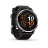Garmin Approach S44 sidabrinis aliuminio apvadas su juodu silikoniniu dirželiu