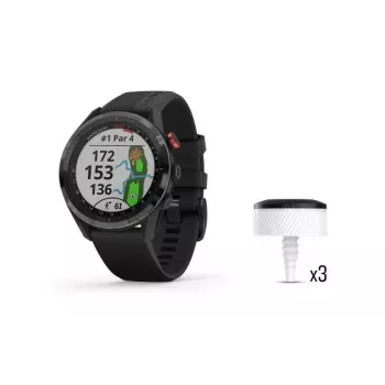 Garmin Approach S62 GPS golfo išmanusis laikrodis su 3 CT10 klubo sekimo jutikliais, juodas