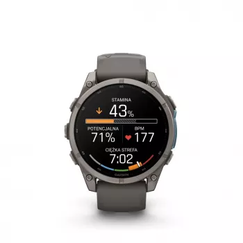 Garmin Fenix 9 – 47 mm titanas su Pebble Grey silikoniniu dirželiu