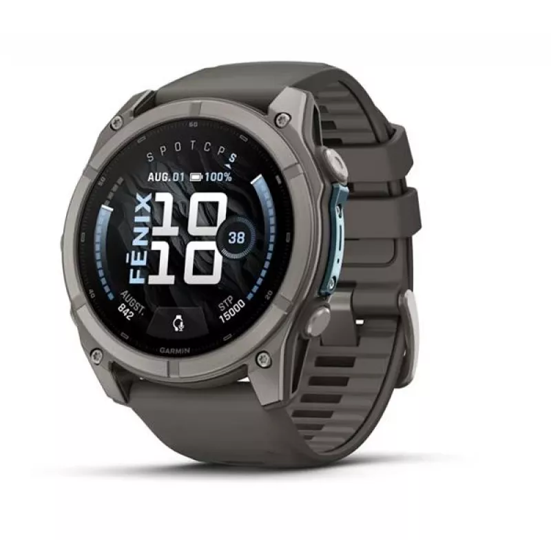 Garmin fenix 9 - 51mm, Titanium su Pebble Grey silikoniniu dirželiu 010-04763-01