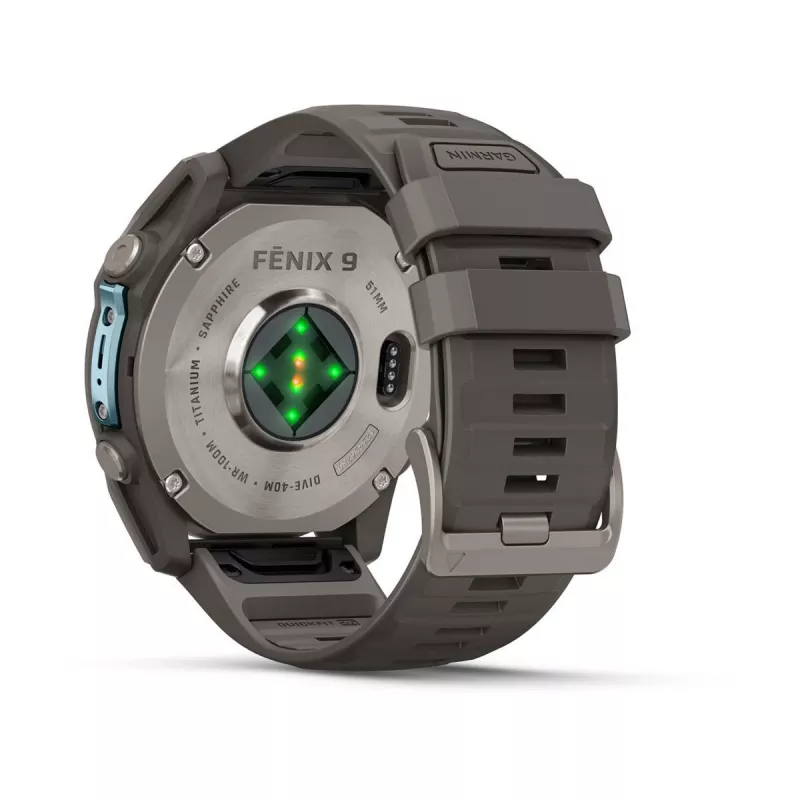 Garmin fenix 9 - 51mm, Titanium su Pebble Grey silikoniniu dirželiu 010-04763-01