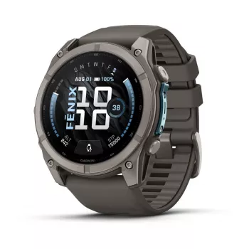 Garmin fenix 9 - 51mm, Titanium su Pebble Grey silikoniniu dirželiu 010-04763-01