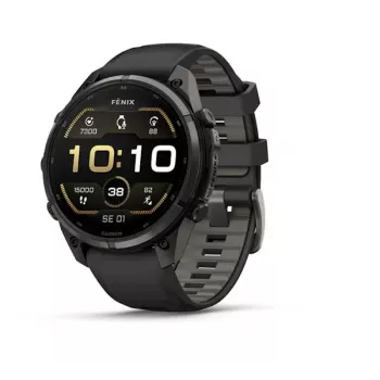Garmin Fenix 9 Pro – 47 mm anglies pilkos DLC titano su juoda/akmens pilka silikono apyranke