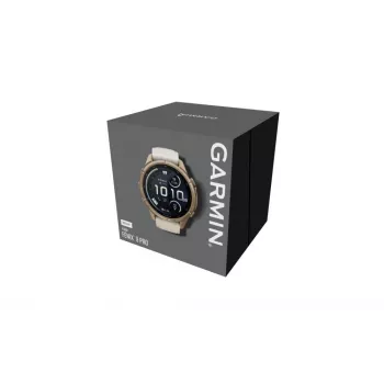 Garmin Fenix 9 Pro – inReach, 43 mm Autumn Gold titano su Cream/French Grey silikoniniu dirželiu