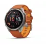 Garmin Fenix 9 Pro – inReach, 47mm titano su rudens oranžinės/ryškiai oranžinės spalvos silikono apyranke