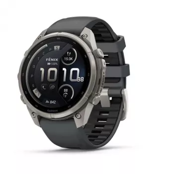 Garmin fenix 9 Pro – inReach, 47 mm titano su grafito/juoda silikono apyranke