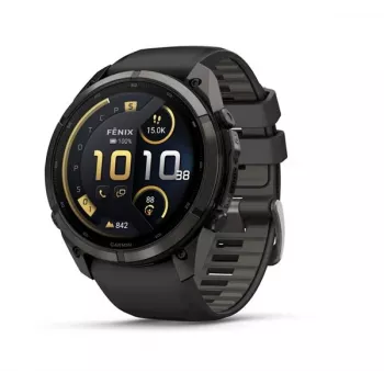 Garmin Fenix 9 Pro – inReach, 51mm anglies pilkos DLC titano su juoda/akmens pilka silikono apyranke