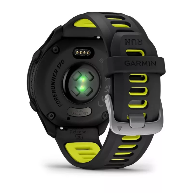 Garmin Forerunner 170 Music, juodas su juodu/amp geltonu dirželiu