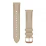 Garmin Quick Release dirželis (20 mm) šviesaus smėlio spalvos itališka oda su 18K rožinio aukso PVD apkaustais