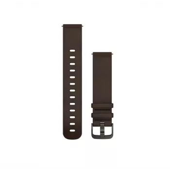 Garmin Quick Release Bands (20 mm) tamsiai rudos odos, sidabrinė apkaustai